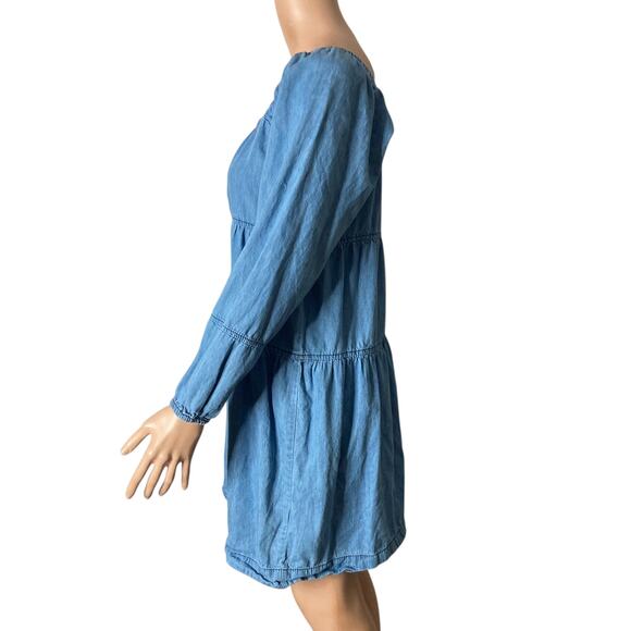 MPH Collection Dress Womens Small Tiered Denim Medium Wash - Picture 10 of 11